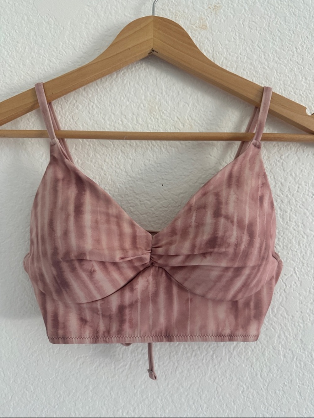 Shade & Shore Mauve Tie-Dye Bralette Bikini Top - 32B - Size Small - Pink